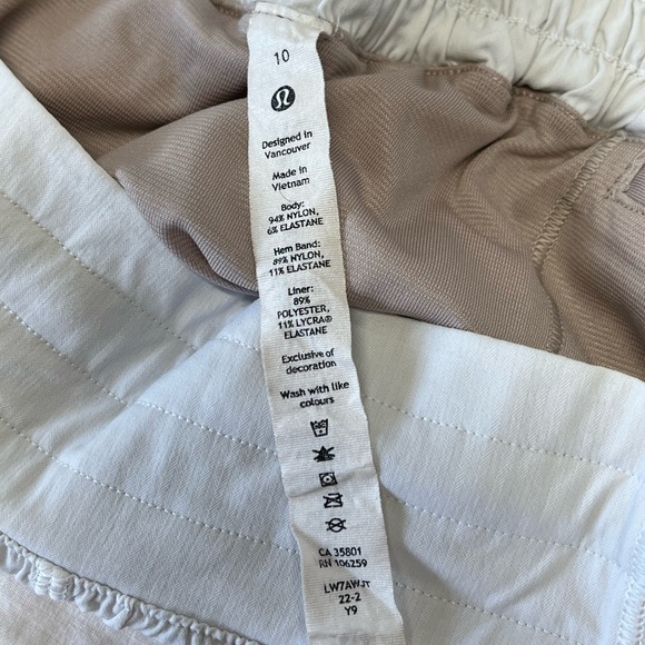 Lululemon white running shorts, size 10 - Picture 5 of 6